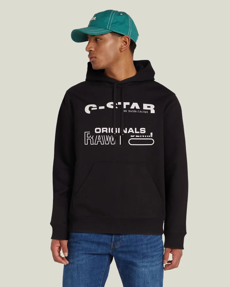 G-STAR RAW Originals Hooded Sweatshirt - Schwarz - Herren Schwarz