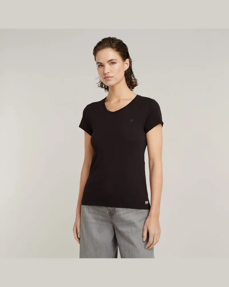 G-STAR RAW Eyben Slim V-Neck Top 2.0 - Schwarz - Damen Schwarz