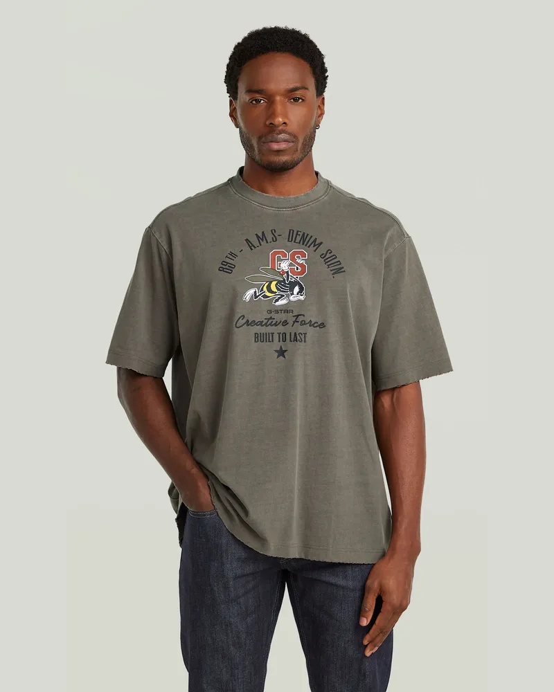 G-STAR RAW Front Angry Bee T-Shirt - Braun - Herren Braun