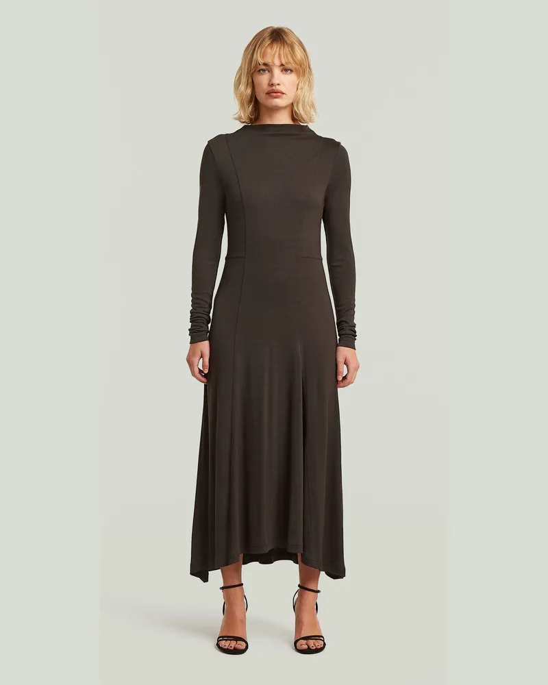 G-STAR RAW Drapiertes Jerseykleid - Braun - Damen Braun