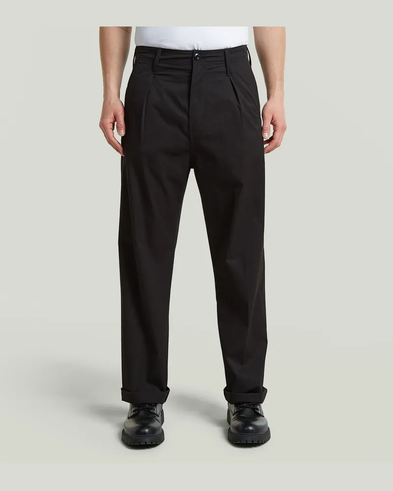 G-STAR RAW Pleated Chino Relaxed - Schwarz - Herren Schwarz