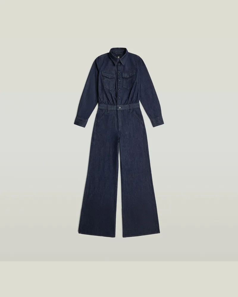 G-STAR RAW Western Wide Leg Jumpsuit - Dunkelblau - Damen Dunkelblau