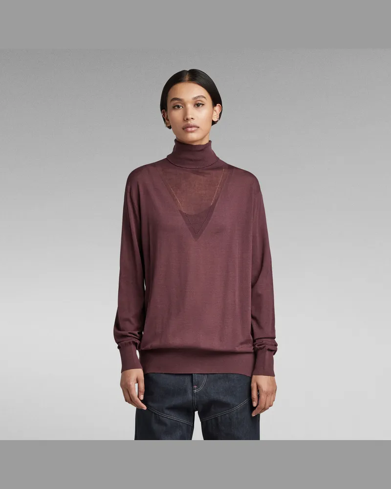 G-STAR RAW Core Roll Neck Knitted Pullover - Lila - Damen Lila
