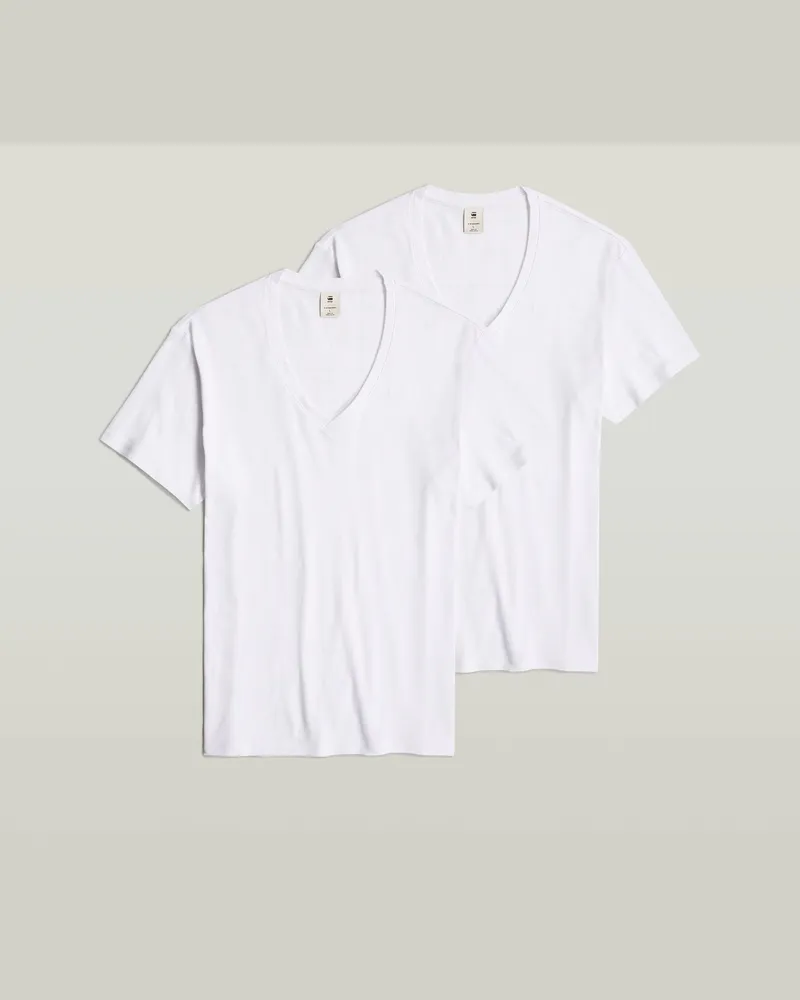 G-STAR RAW Base V T-Shirt 2er-Pack - Weiß - Herren Weiß