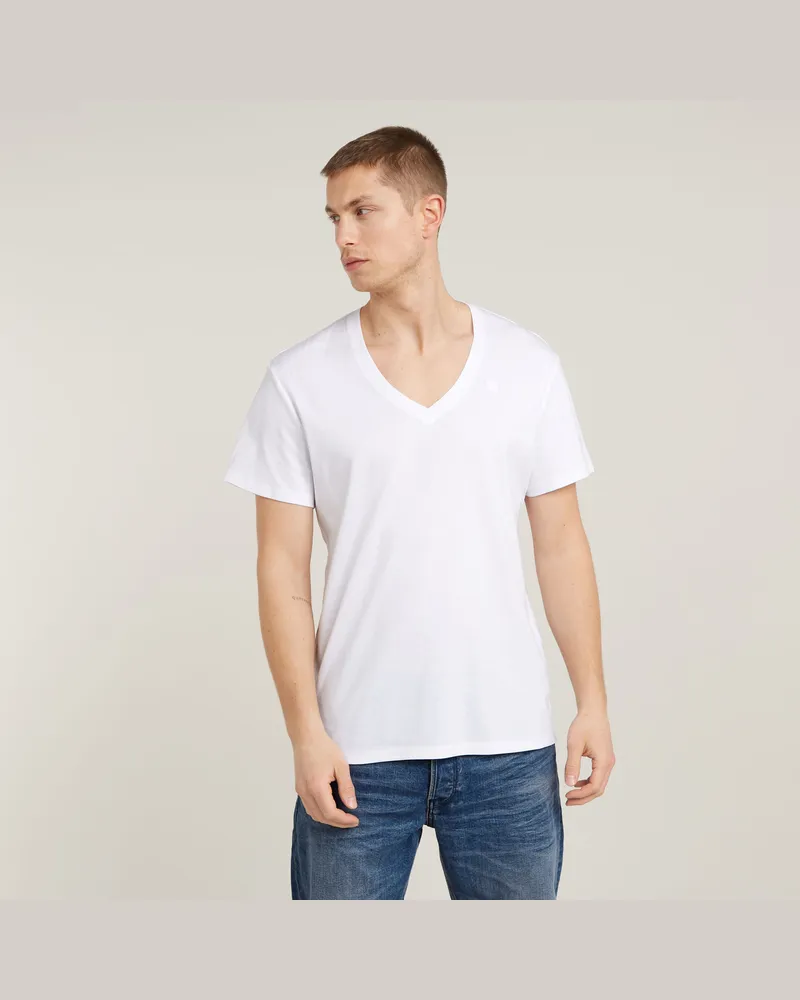 G-STAR RAW Base V-Neck T-Shirt 2-Pack - Weiß - Herren Weiß