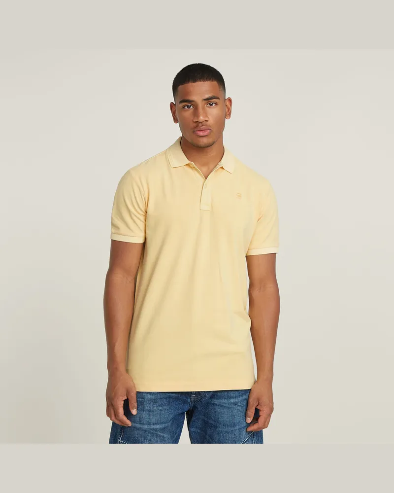 G-STAR RAW Dunda Overdyed Slim Poloshirt - Gelb - Herren Gelb
