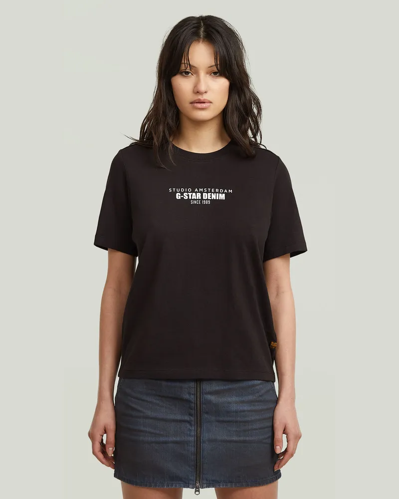 G-STAR RAW HD Graphic T-Shirt - Schwarz - Damen Schwarz