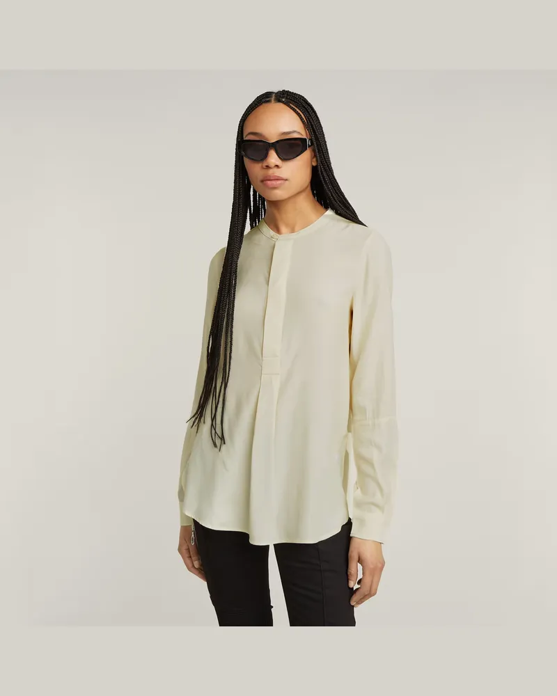 G-STAR RAW Half Placket Top - Weiß - Damen Weiß