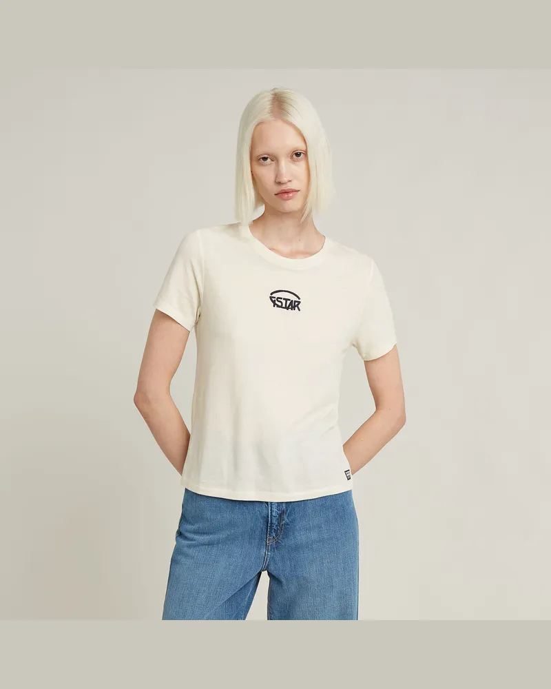 G-STAR RAW Small Center Logo Top - Weiß - Damen Weiß