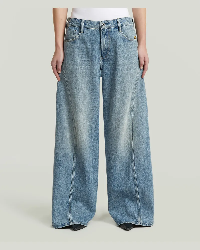 G-STAR RAW Helyx Cinch Wide Jeans - Hellblau - Damen Hellblau