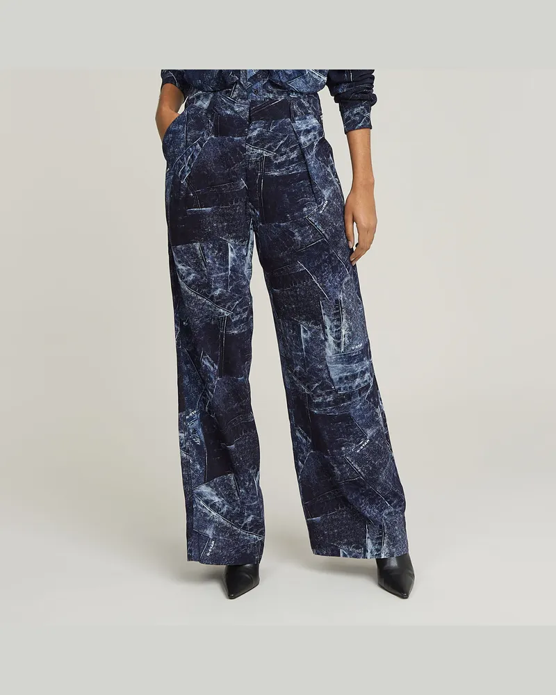 G-STAR RAW Hose Fluid mit weitem Bein - Mehrfarbig - Damen Mehrfarbig