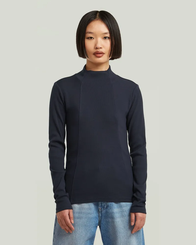 G-STAR RAW A-Line Slim Mock T-Shirt - Dunkelblau - Damen Dunkelblau