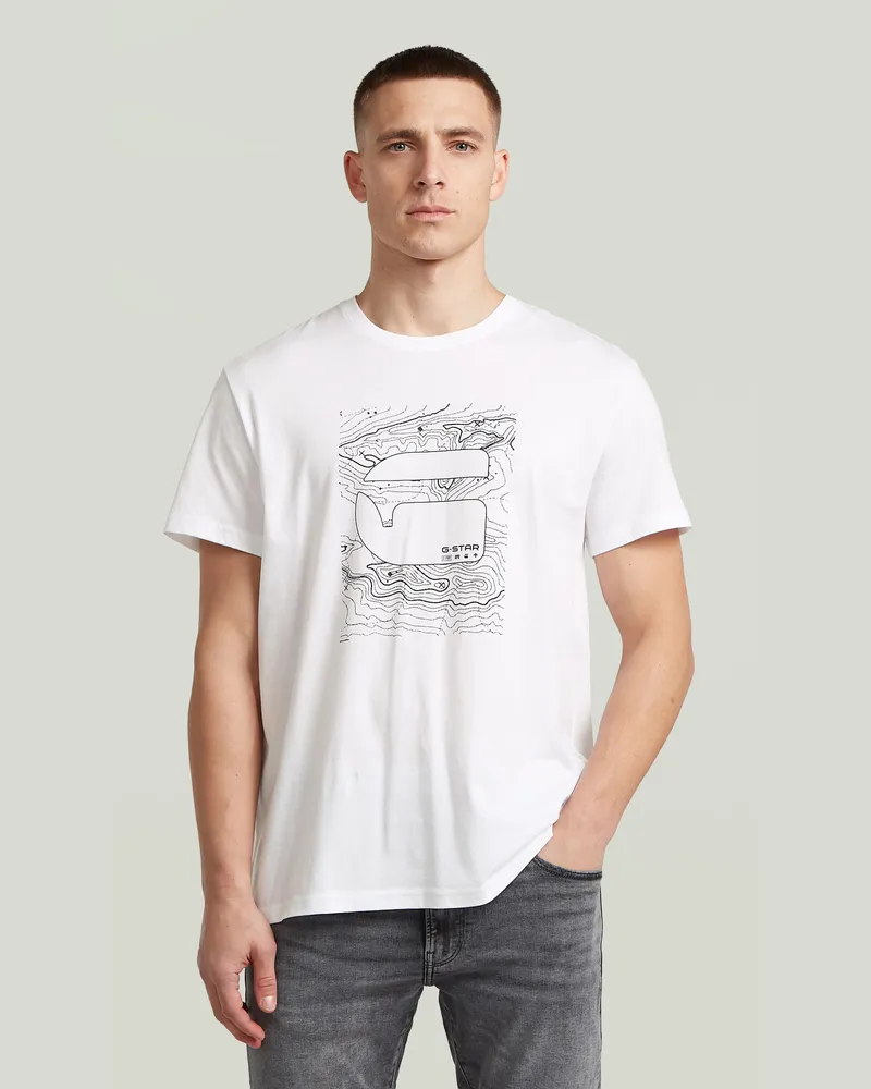 G-STAR RAW Graphic Logo T-Shirt - Weiß - Herren Weiß