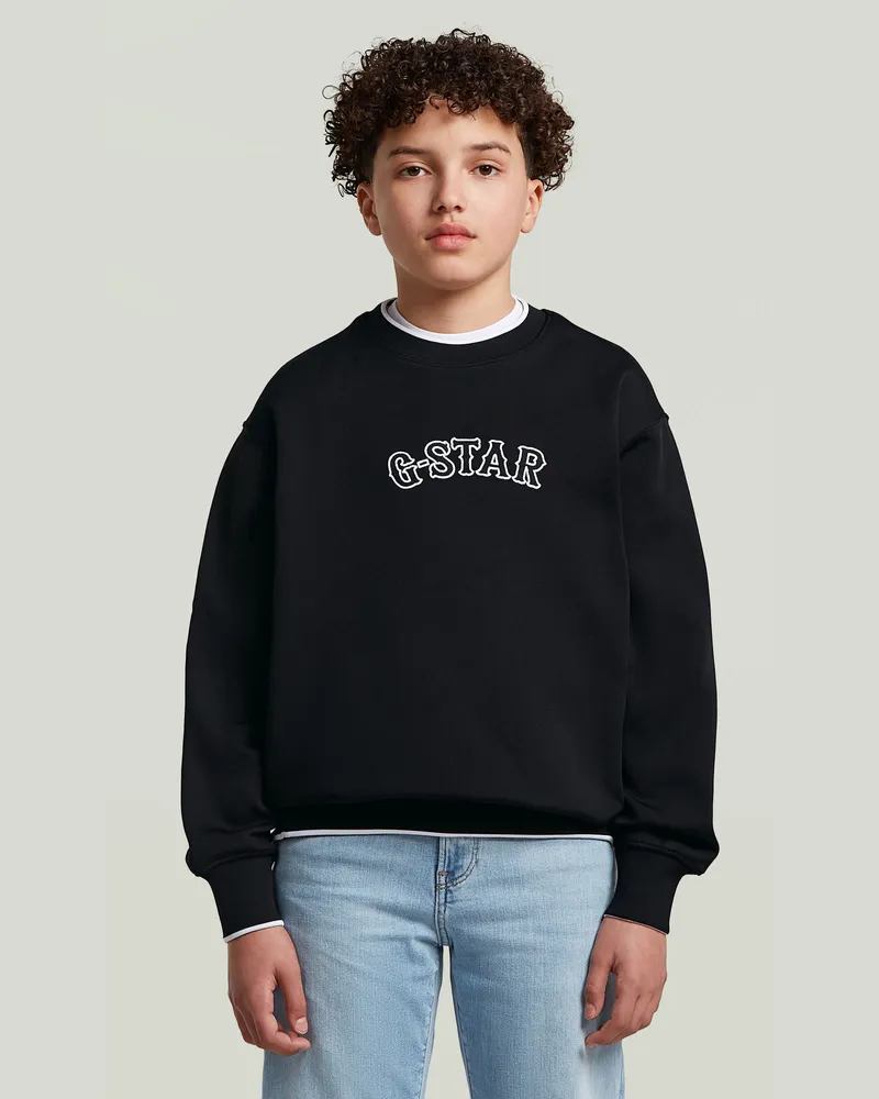 G-STAR RAW Boys Crew Sweatshirt - Schwarz - jungen Schwarz