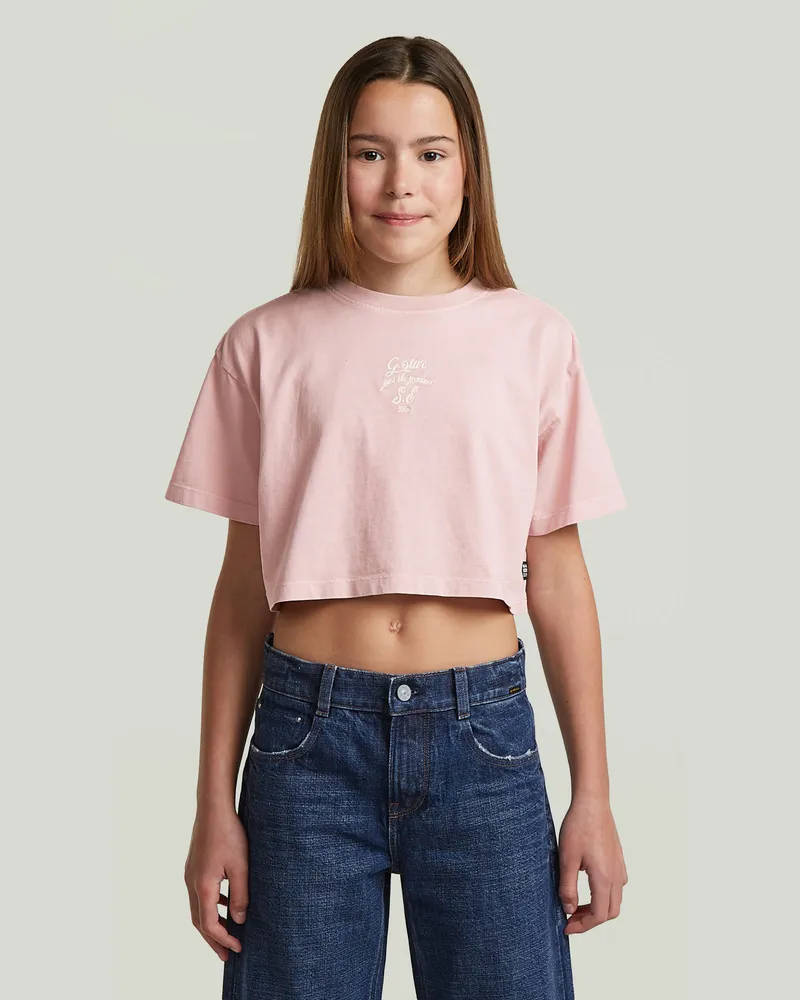 G-STAR RAW Girls Boxy Cropped T-Shirt - Pink - mädchen Pink