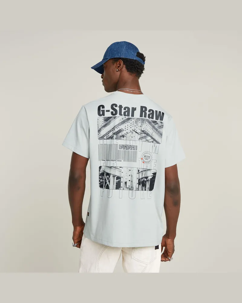 G-STAR RAW Barcode Back Graphic Loose T-Shirt - Grau - Herren Grau