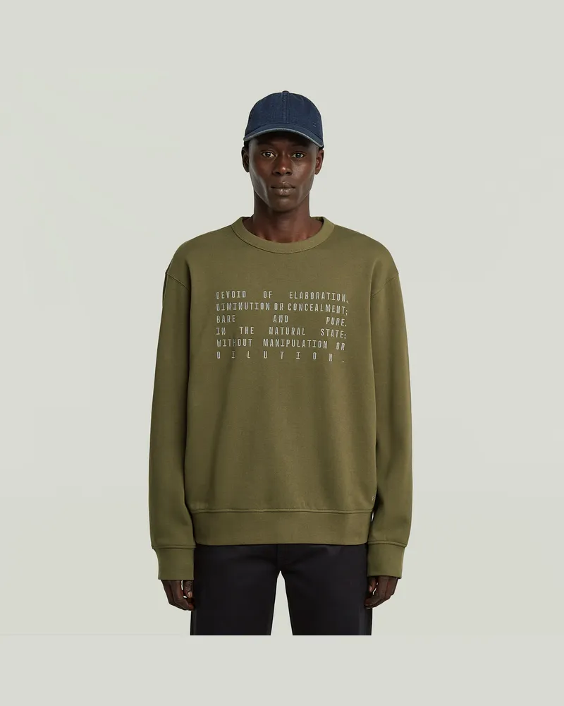 G-STAR RAW Text Graphic Sweatshirt - Grün - Herren Grün