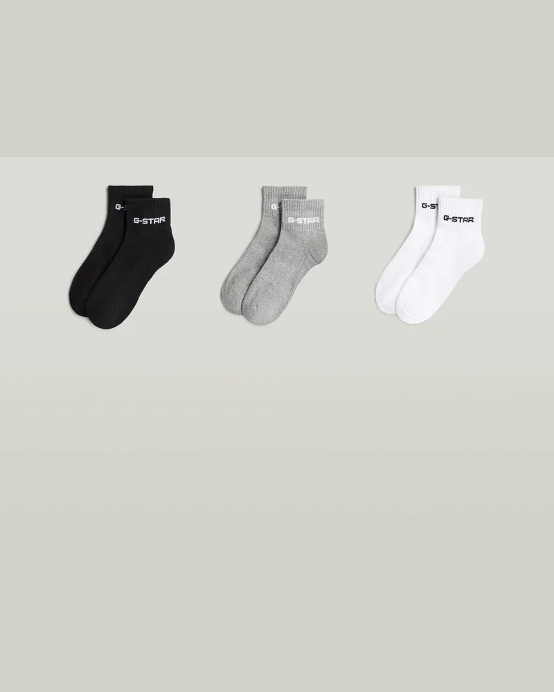 G-STAR RAW Short Logo Socks 3er-Pack - Mehrfarbig - Herren Mehrfarbig
