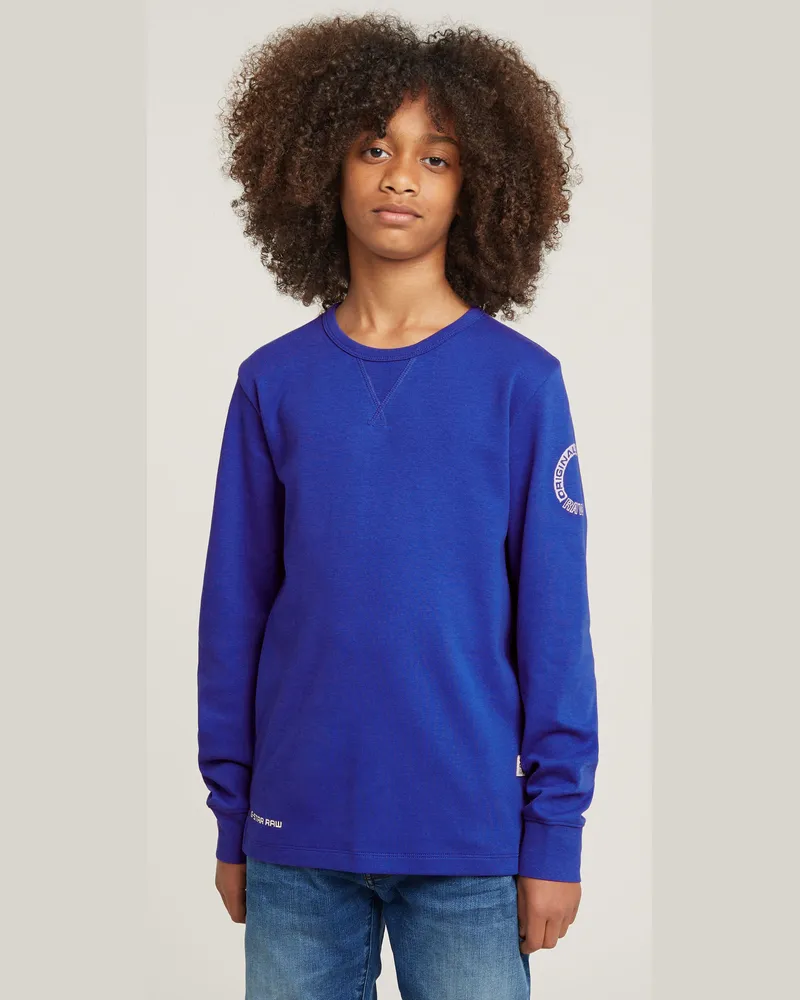 G-STAR RAW Jungen T-Shirt - Mittelblau - jungen Mittelblau