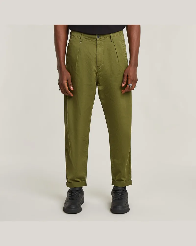 G-STAR RAW Pleated Chino Relaxed Tapered - Grün - Herren Grün