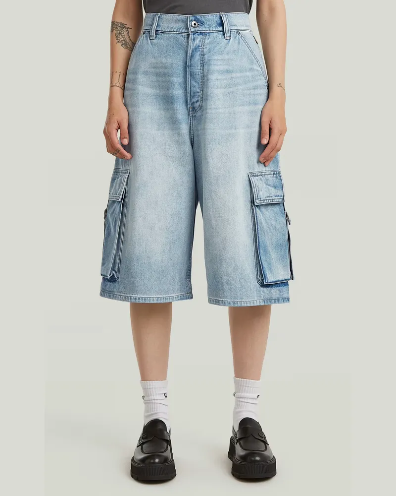 G-STAR RAW Patti Cargo Shorts - Mittelblau - Damen Mittelblau
