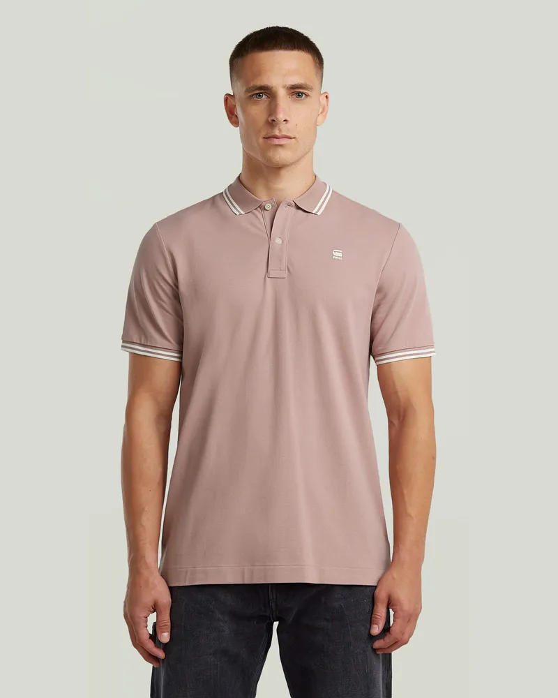 G-STAR RAW Dunda Slim Stripe Poloshirt - Pink - Herren Pink