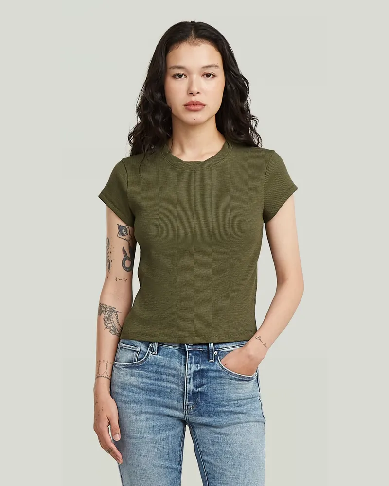 G-STAR RAW Structured Baby T-Shirt - Grün - Damen Grün