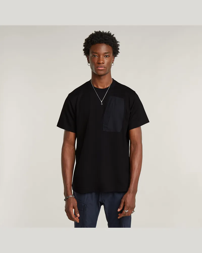 G-STAR RAW Outdoor Woven Pocket Loose T-Shirt - Schwarz - Herren Schwarz