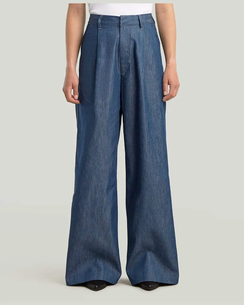 G-STAR RAW Fluid Wide Leg Hose - Dunkelblau - Damen Dunkelblau