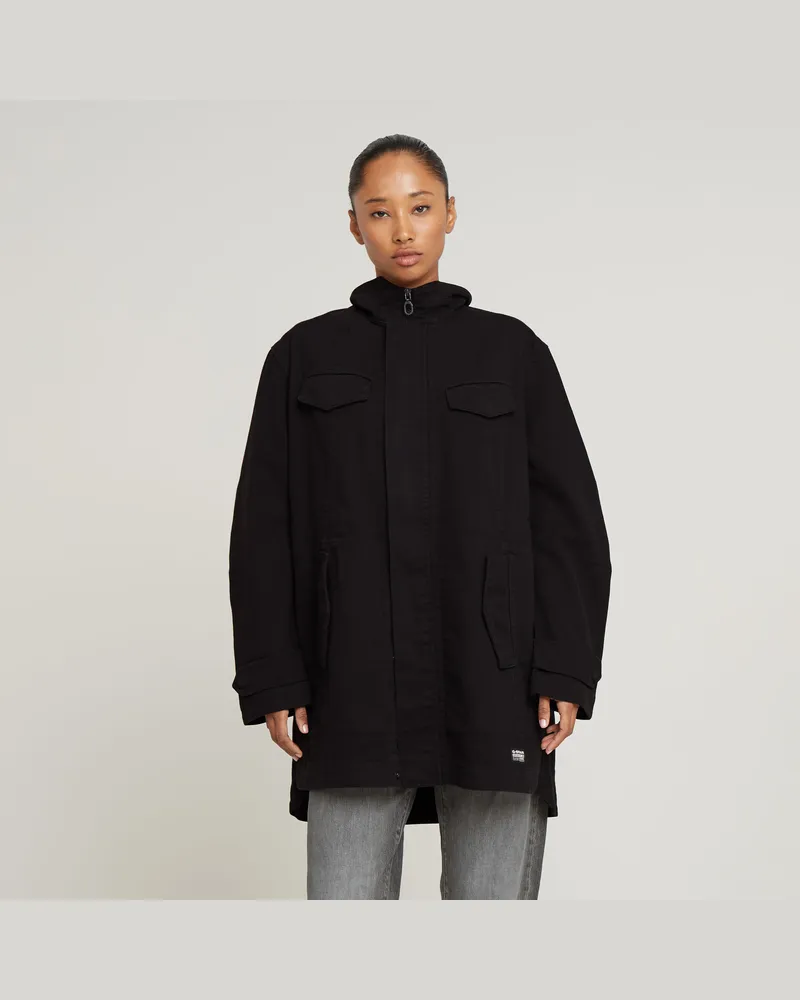 G-STAR RAW Overdyed Parka - Schwarz - Damen Schwarz