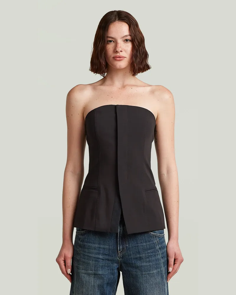 G-STAR RAW Strapless Weste - Schwarz - Damen Schwarz