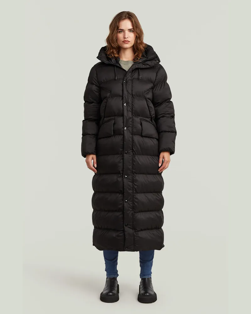 G-STAR RAW Whistler Long Steppjacke - Schwarz - Damen Schwarz