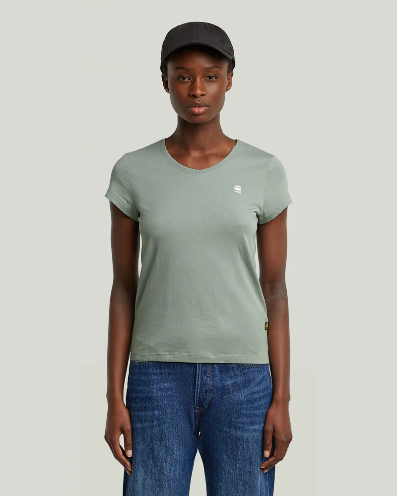 G-STAR RAW Eyben Slim V-Neck Top 2.0 - Hellblau - Damen Hellblau