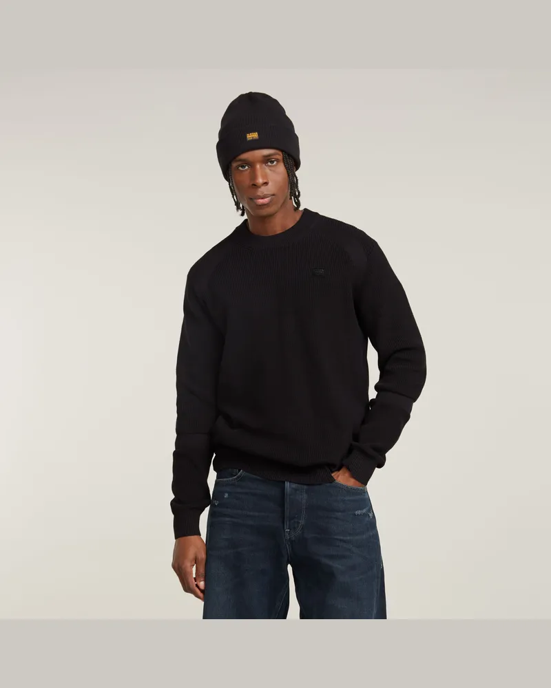 G-STAR RAW Detailed Knitted Sweater - Schwarz - Herren Schwarz