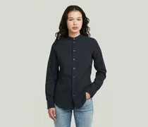 Slim Poplin Long Sleeve Shirt - Dunkelblau - Damen