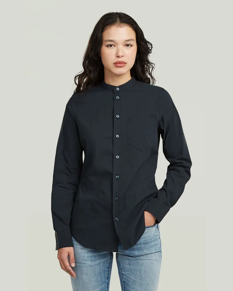 G-STAR RAW Slim Poplin Long Sleeve Shirt - Dunkelblau - Damen Dunkelblau