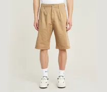 Pleated Chino Shorts - Braun - Herren