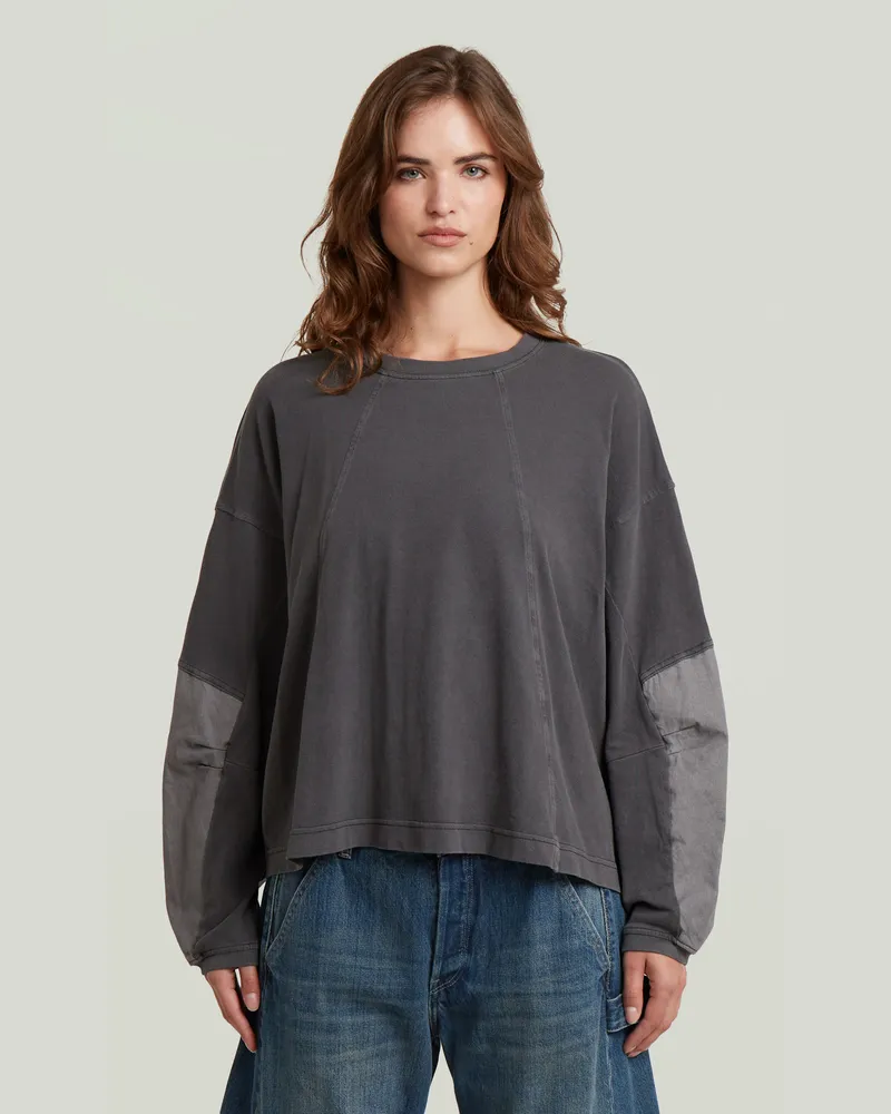 G-STAR RAW Washed 3D Mix Oversized T-Shirt - Schwarz - Damen Schwarz