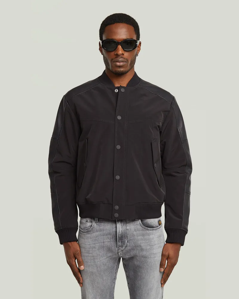 G-STAR RAW Lederjacke Varsity - Schwarz - Herren Schwarz