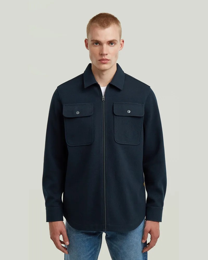 G-STAR RAW GPO Zip Overshirt - Dunkelblau - Herren Dunkelblau