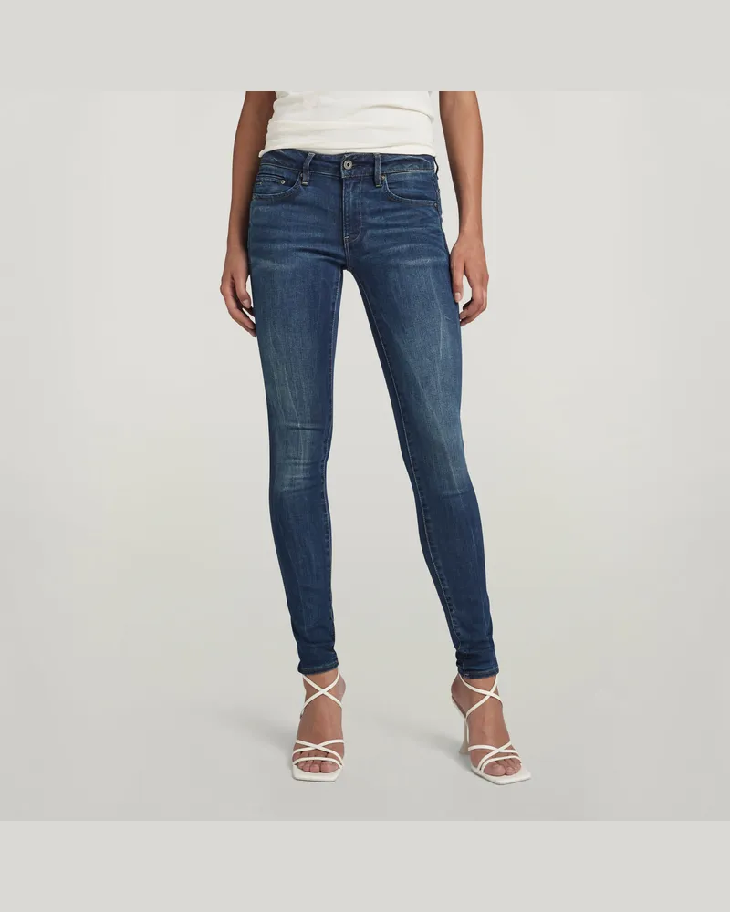 G-STAR RAW Midge Zip Mid-Waist Skinny Jeans - Dunkelblau - Damen Dunkelblau