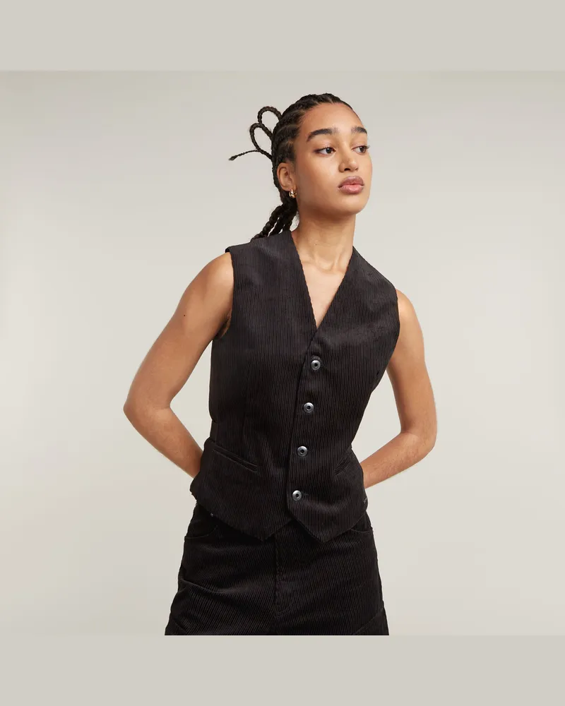 G-STAR RAW Holiday Waistcoat - Schwarz - Damen Schwarz