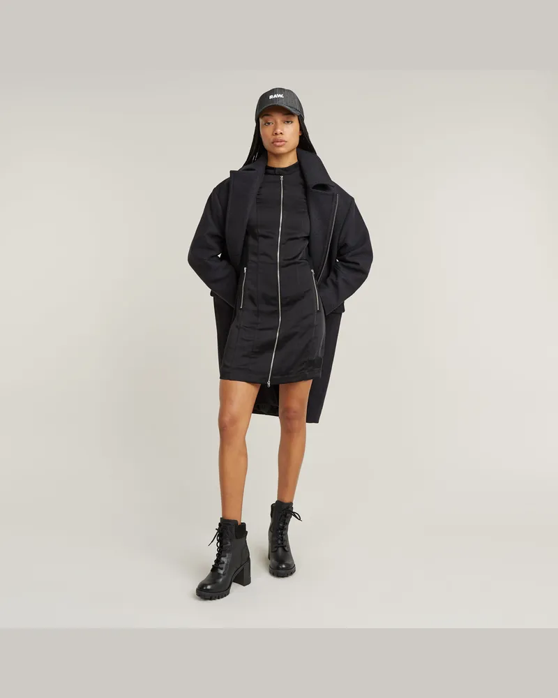 G-STAR RAW Moto Fitted Dress - Schwarz - Damen Schwarz