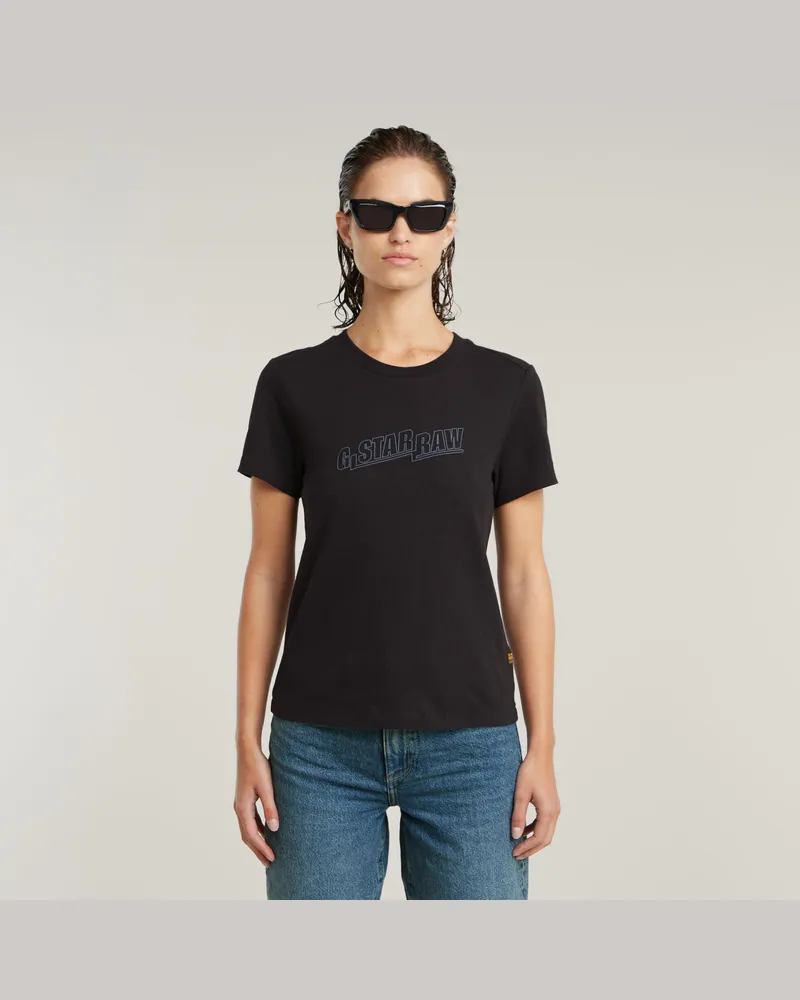 G-STAR RAW Embro Logo T-Shirt - Schwarz - Damen Schwarz