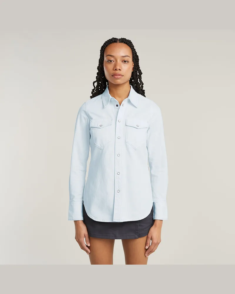 G-STAR RAW Slim Western Hemd - Hellblau - Damen Hellblau