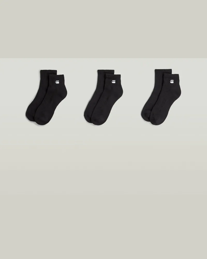 G-STAR RAW Short Socks 3er-Pack - Schwarz - Herren Schwarz