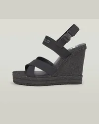 G-STAR RAW Bodana Cross Strap Denim Wedge Absatzschuh - Schwarz - Damen Schwarz