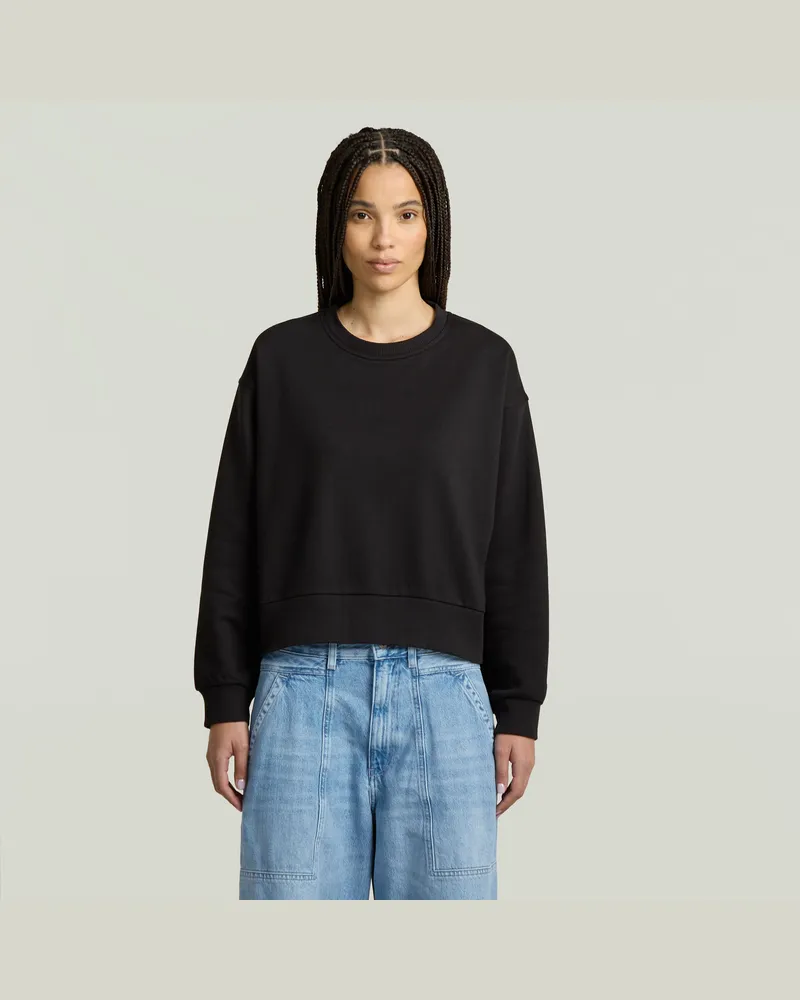G-STAR RAW Premium Core Cropped Loose Sweatshirt - Schwarz - Damen Schwarz