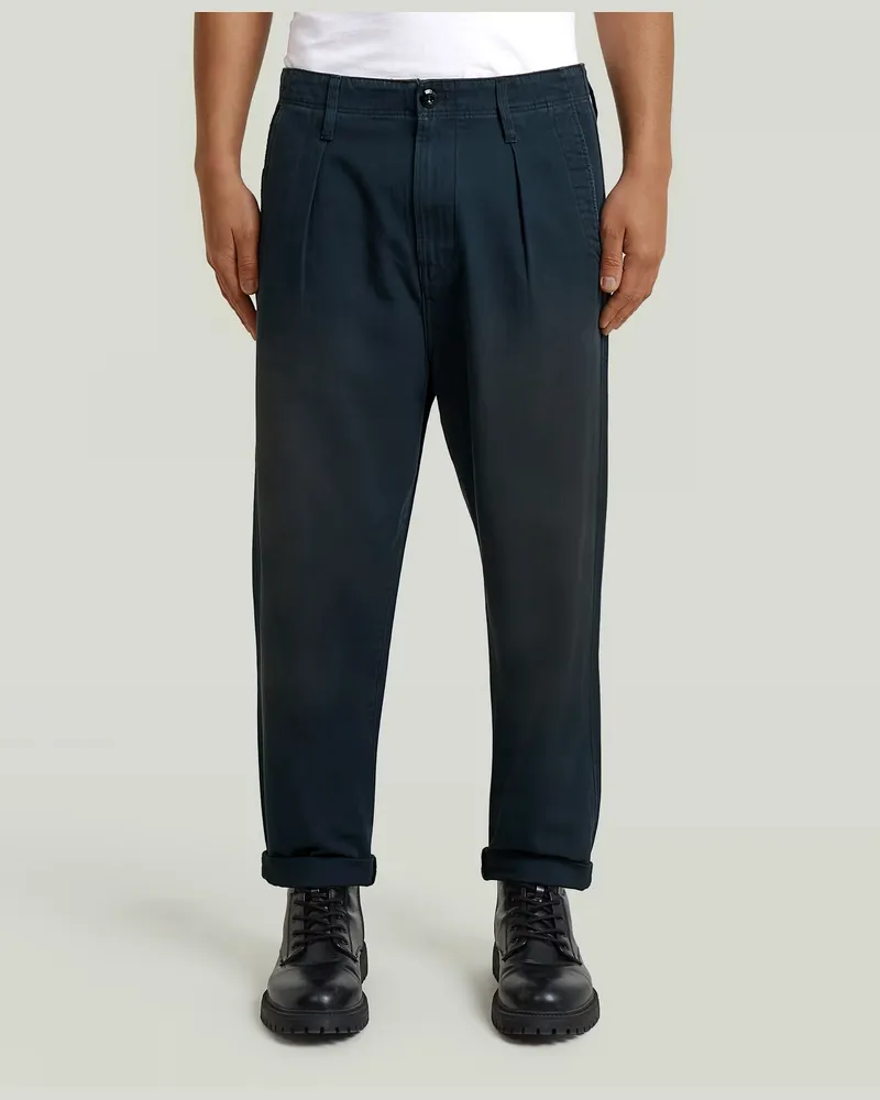 G-STAR RAW Pleated Chino Relaxed Tapered - Dunkelblau - Herren Dunkelblau