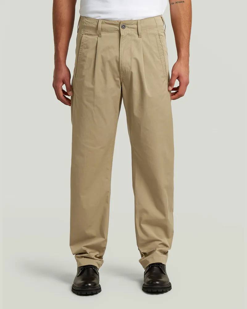 G-STAR RAW Pleated Loose Tapered Chino - Beige - Herren Beige